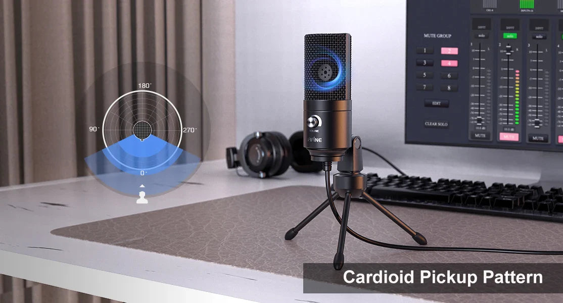 FIFINE K669 USB Condenser Microphone – Metal Recording Mic with Gain Knob for Home Studio, Podcasting & Voice-over