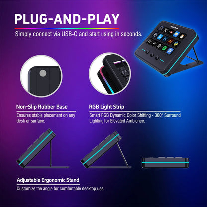 Mirabox M18 V3 Streamdeck Keyboard – Customizable Visual OBS Live Streaming Console & PC Keypad