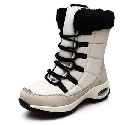 Women’s Waterproof Winter Snow Boots – Warm Plush Fur, Non-Slip Outdoor Platform Ankle Boots