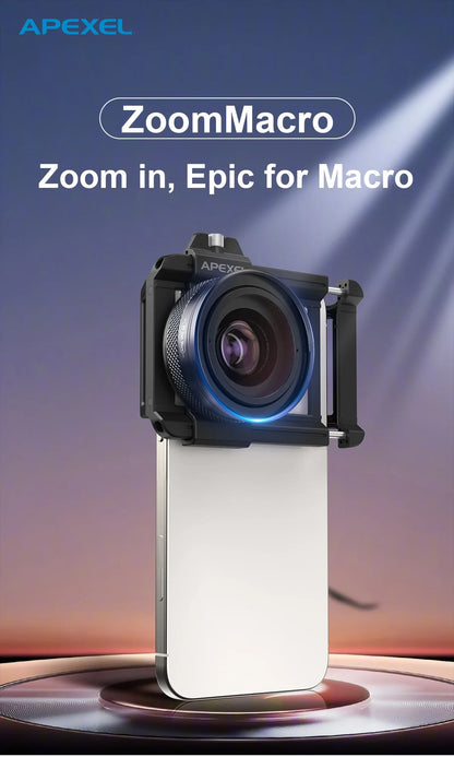 APEXEL 10-20X Zoom HD Macro Lens – Micro Phone Camera Lens for iPhone, Samsung & All Smartphones Eye Macro Photography