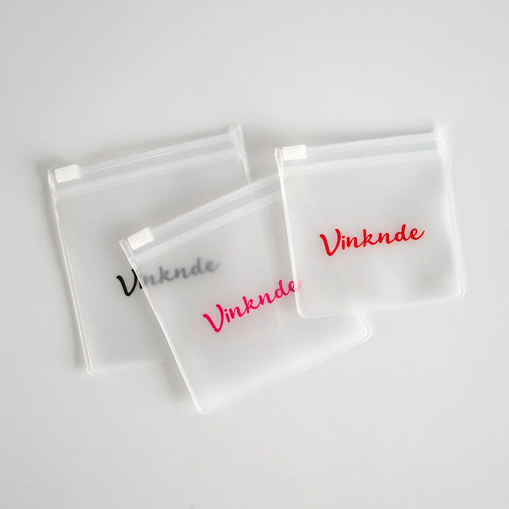 200PCS Bulk Jewelry Zipper Bags — Custom Frosted Transparent PVC Pouches for Necklaces, Earrings & Rings with Logo