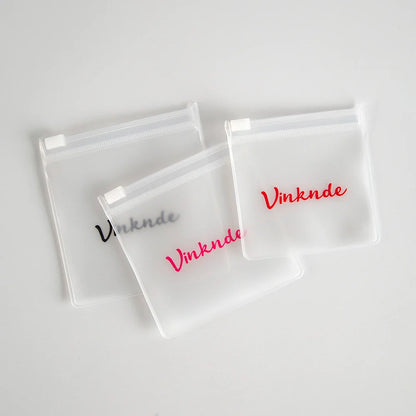 200PCS Bulk Jewelry Zipper Bags — Custom Frosted Transparent PVC Pouches for Necklaces, Earrings & Rings with Logo
