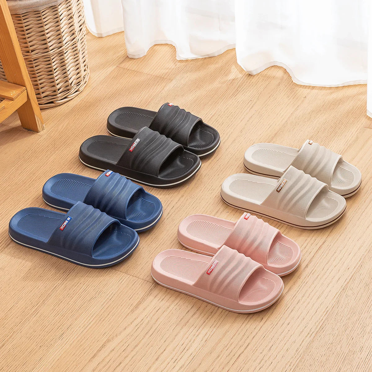 Summer Lightweight Home Slippers – Comfortable EVA Indoor Bathroom & Beach Slide Sandals for Men and Women