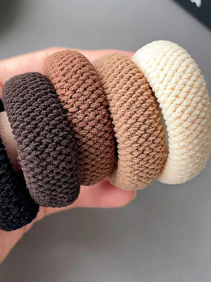 Mixed Color Scrunchies - High Elasticity Thickened Hair Ties, 5/10 Pack