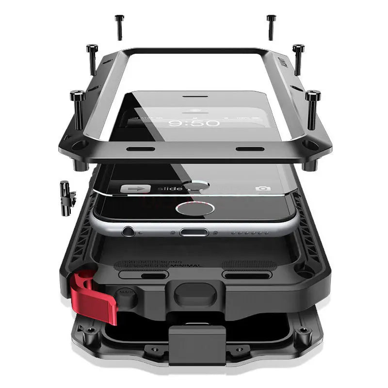 Armor Heavy Duty Protection Case for iPhone 7 to 15 Plus – 360° Metal Tank Shockproof Cover