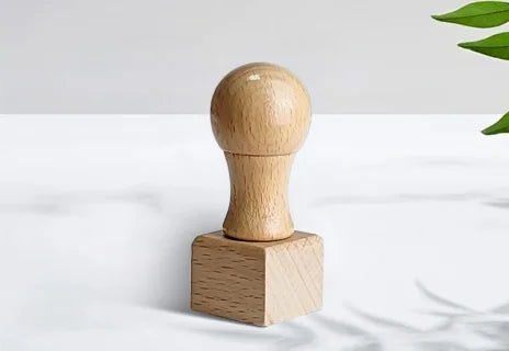 Custom Wooden Logo Stamp – Personalized Self-Inking Rubber Stamp for Wedding, Party, Packaging, Company Name & Address