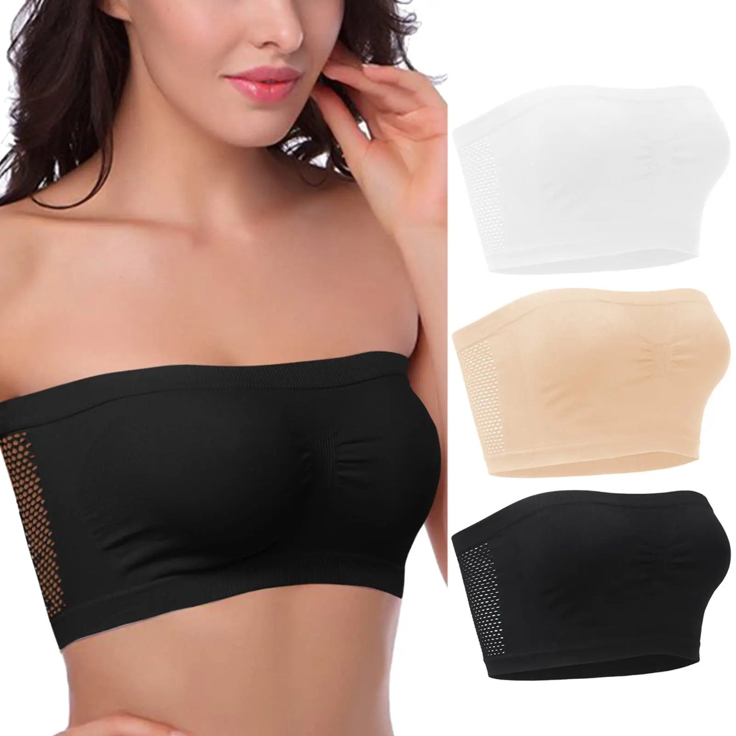Women’s Strapless Seamless Tube Top – Wireless Anti-Slip Bandeau Bra for Summer