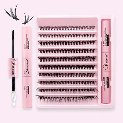 200 PCS Eyelash Clusters Kit – Lash Bond & Seal, DIY Lash Extension Tools & Glue Accessories