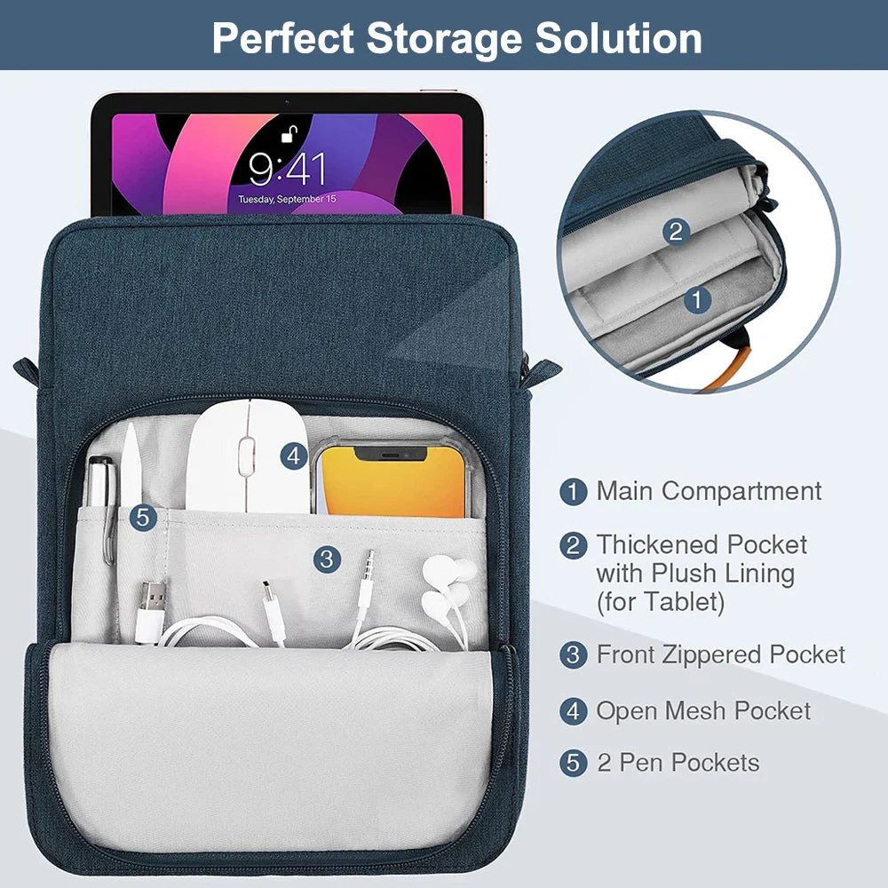 Tablet Sleeve Case – For Samsung Galaxy Tab S9, S8, S7, FE, Lite, A7, A8, A9 Plus & Xiaomi Mi Pad 5/6 Pro, Portable Pouch