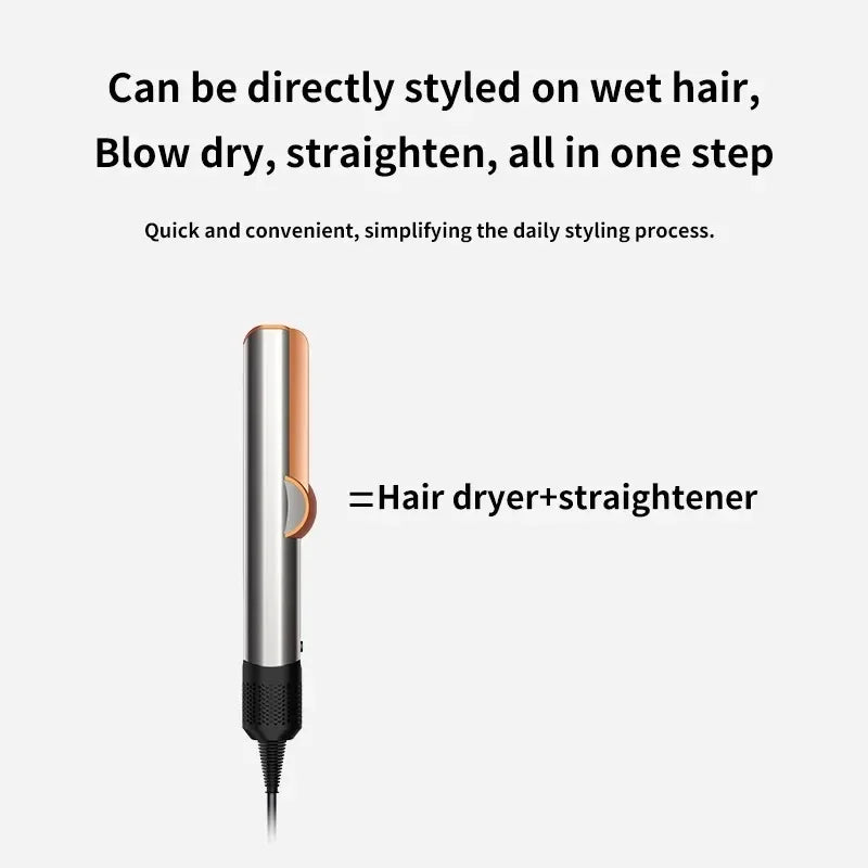 2-in-1 Professional Negative Ion Hair Straightener & Dryer – Heat-Up Flat Iron Styling Tool