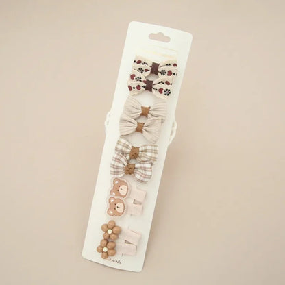 10Pcs Kids Hair Accessories Set - Cute Bow Hair Clips and Barrettes for Baby Girls