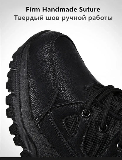 Men's Warm Plush Snow Boots - Lace Up Waterproof High Top, Anti-Slip Winter Boots for Casual & Work Wear