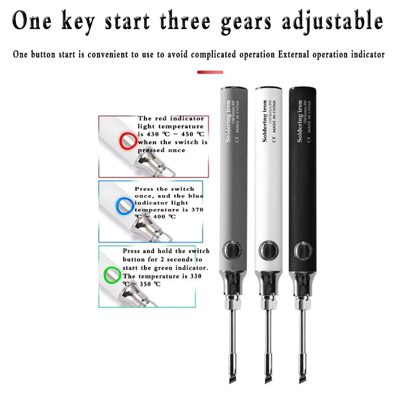 Portable 5V Micro USB Wireless Soldering Iron Pen, Battery-Operated Electric Welding Tool