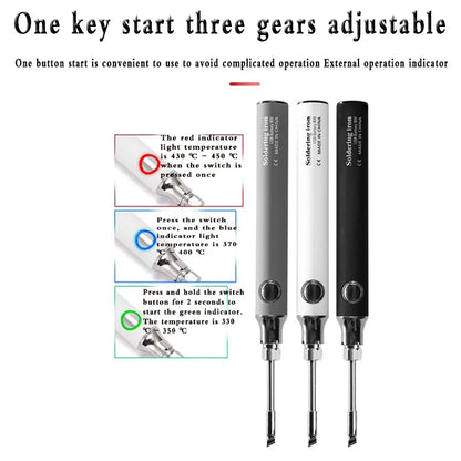 Portable 5V Micro USB Wireless Soldering Iron Pen, Battery-Operated Electric Welding Tool