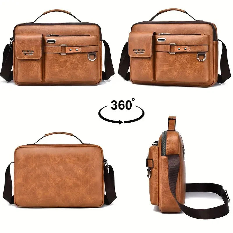 Men’s Retro Waterproof Messenger Bag – Large Capacity Laptop Briefcase for Office, Travel & School Use