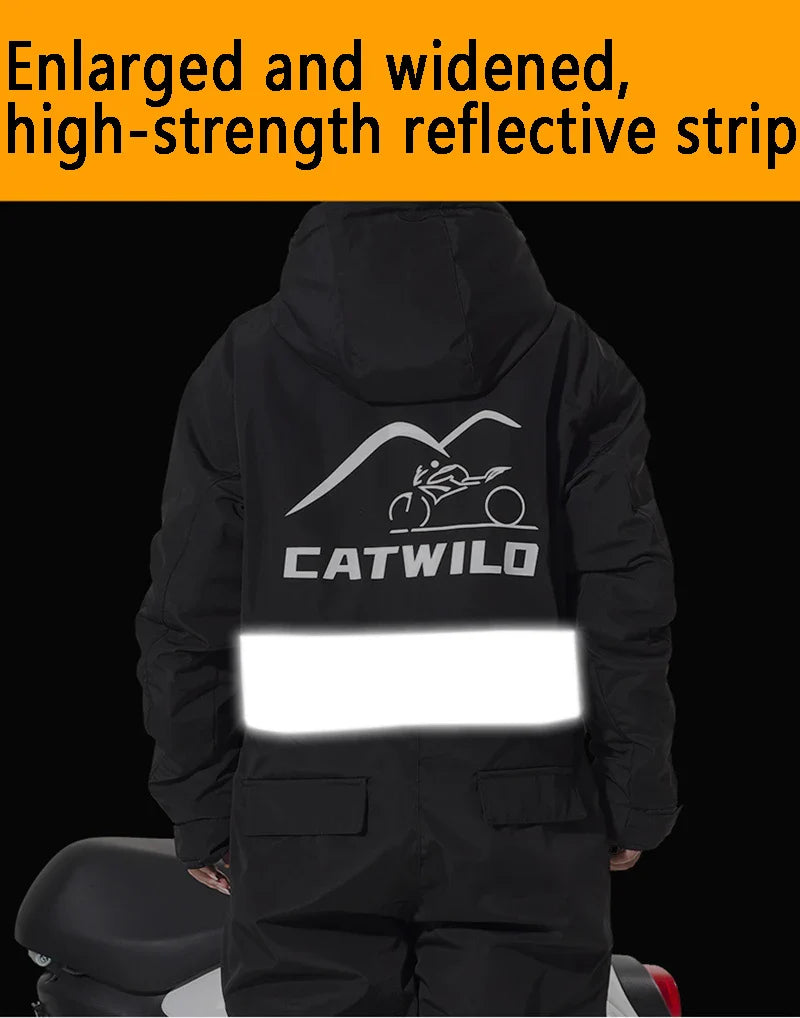 Winter Motorcycle Jacket - ColdProof, Windproof Suit for Men & Women, Cross-Country Gear, Ski & Fishing Velvet Equipment