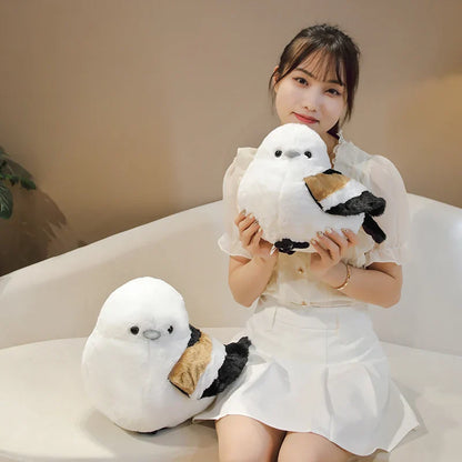 Cartoon Long-Tailed Tit Plush Toy – Cute Round Bird Stuffed Animal for Kids, Girls & Boys Gifts
