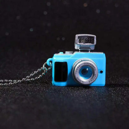 Fashion Camera Pendant Necklace – Vintage Flash Light Camera Jewelry with Long Chain for Women & Men, Punk Party Accessory