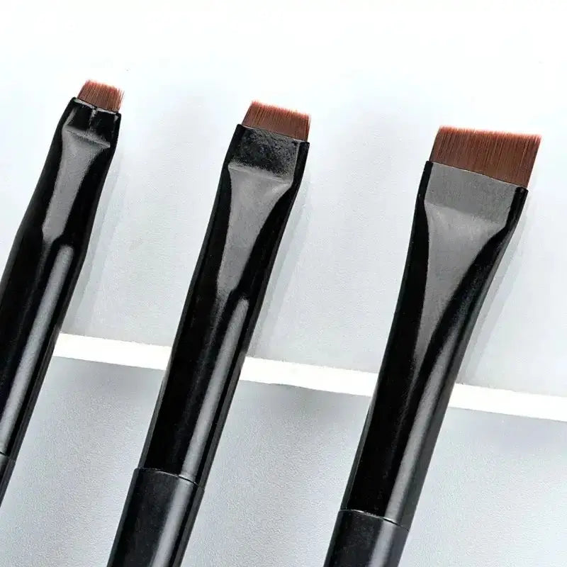 3-Piece Eyeliner & Eyebrow Brush Set — Ultra-Fine & Flat Tips for Precise, High-Quality Makeup Application