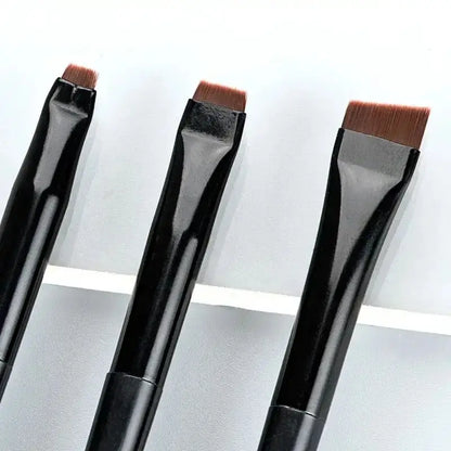 3-Piece Eyeliner & Eyebrow Brush Set — Ultra-Fine & Flat Tips for Precise, High-Quality Makeup Application