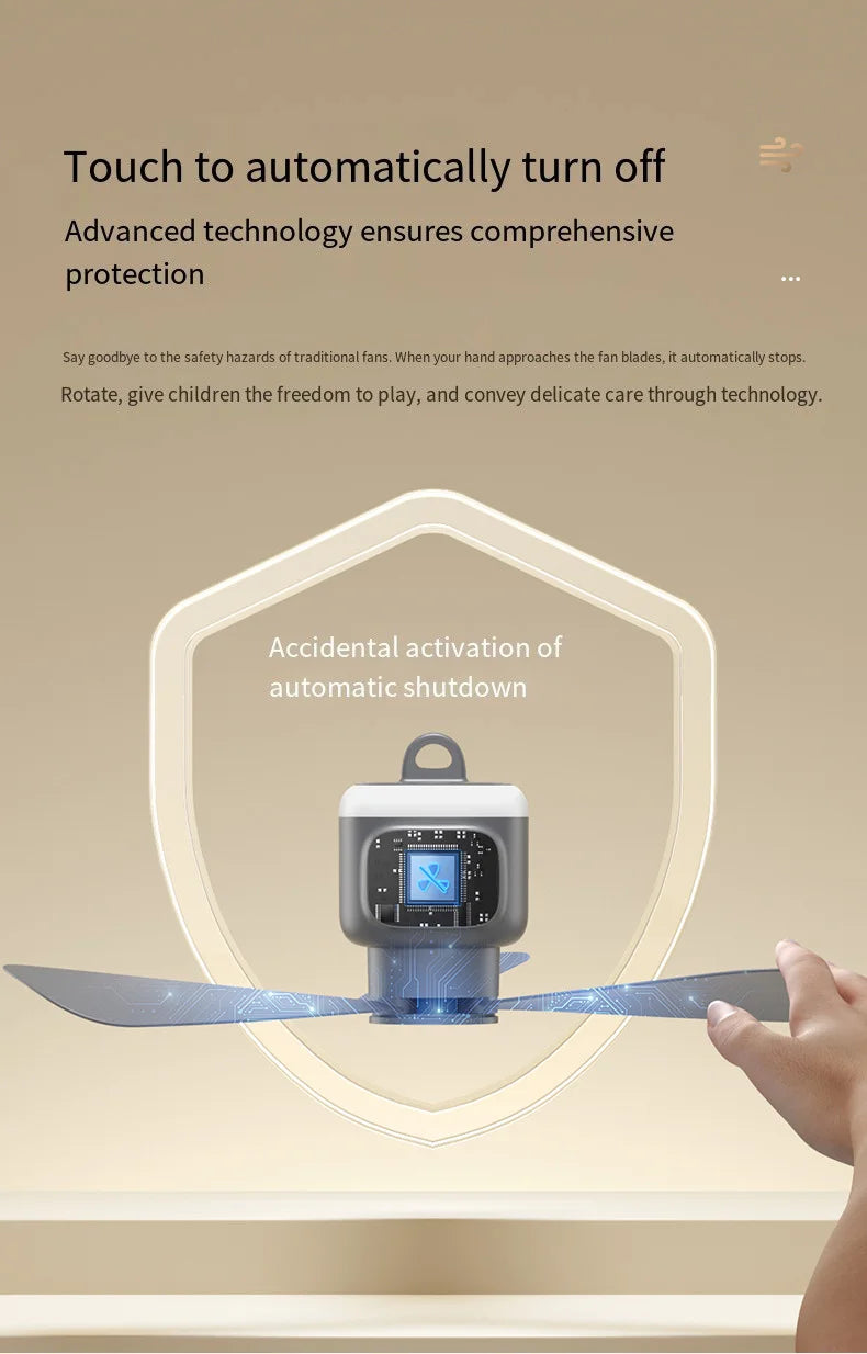 12000mAh Portable Ceiling & Camping Fan – Outdoor Tent Air Circulator and Cooling Ventilator