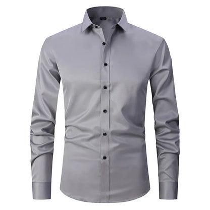 Men’s Slim Fit Dress Shirt - Long Sleeve Business Casual Formal Shirt for Spring Office & Elegant Wear