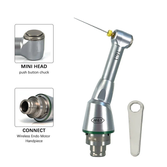 Dental Endodontics 16:1 Mini Head Contra Angle Handpiece – Replacement Head for Wireless Endo Motor