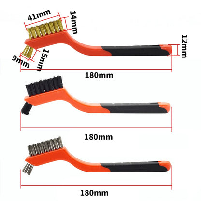 7-Inch Stainless Steel Brass Cleaning Brush Set: Rust Remover & Metal Wire Burring Tool