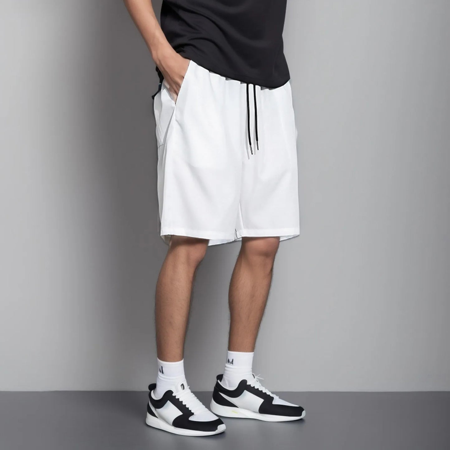 Men's Ice Silk Cargo Shorts – Thin, Loose-Fit Basketball & Sports Shorts (Big Size, Five-Point)