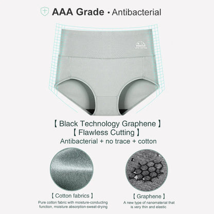 5-Pack Women’s High Waist Cotton Underwear – Tummy Control & Butt Lift, Breathable Antibacterial Comfort, No Ride-Up