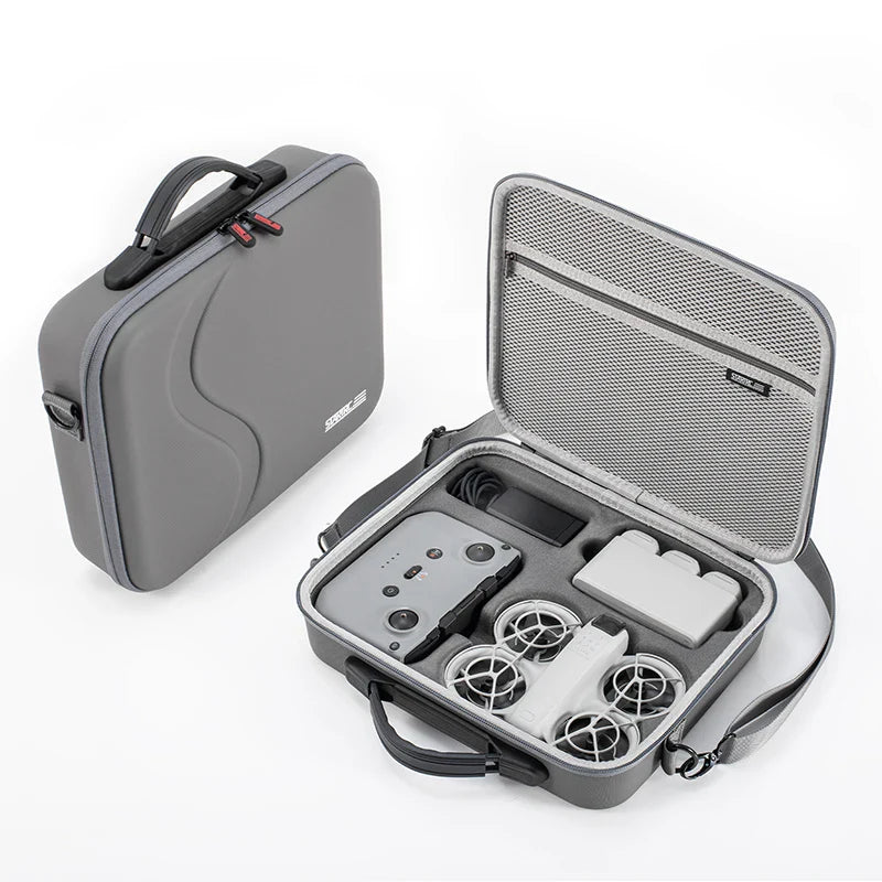 NEO Drone PU Storage Bag — Portable Large Capacity Shoulder & Handheld Organizer for DJI Neo RC-N3 with Shock Absorbing Protection
