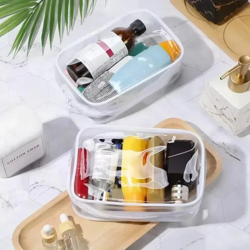 1/20PCS Transparent PVC Travel Organizer — Clear Makeup & Cosmetic Bag, Toiletry & Beauty Case
