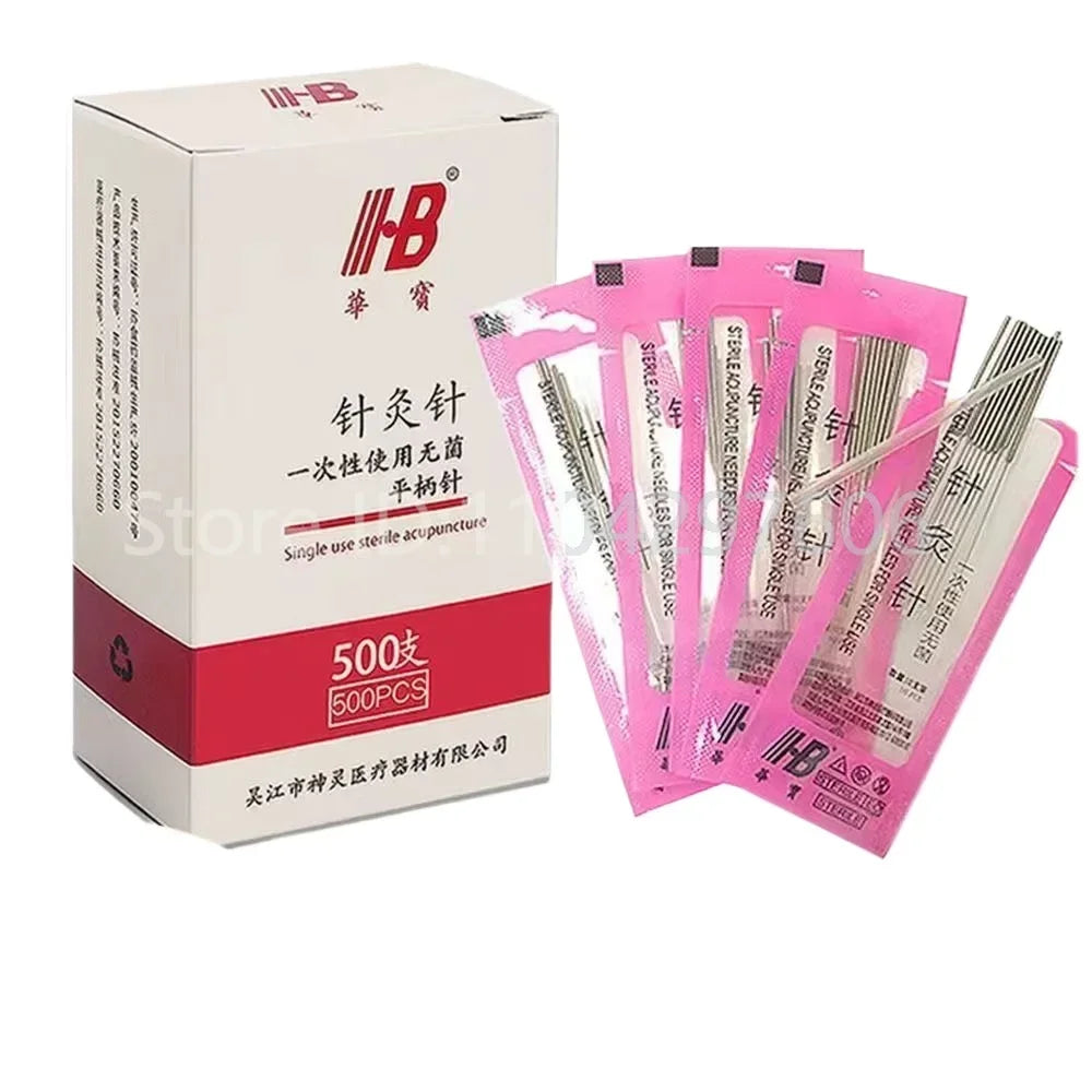 6000pcs Disposable Acupuncture Needles Set – 12 Boxes (500pcs/Box) Single-Use Sterile HB Acupuncture Therapy Needles for Professional Use