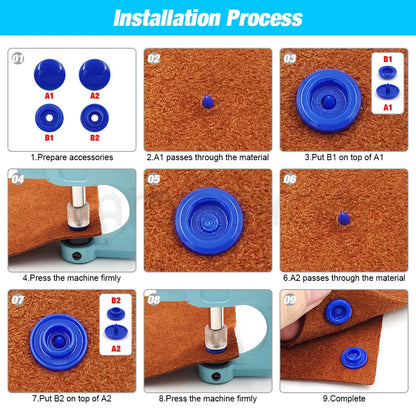 Plastic Snap Fastener Pliers Kit T5 – Resin Button Press Tool Set for DIY Sewing, Clothing & Handbags