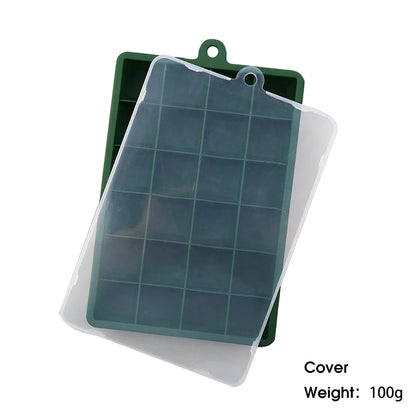 24-Hole Silicone Ice Tray — Square Mold for Ice, Food, Cheese, Jelly, with or without Lid