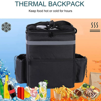 Insulated Delivery Backpack – 30L Thermal Food Bag for Riders, Large Capacity Takeout and Grocery Backpack