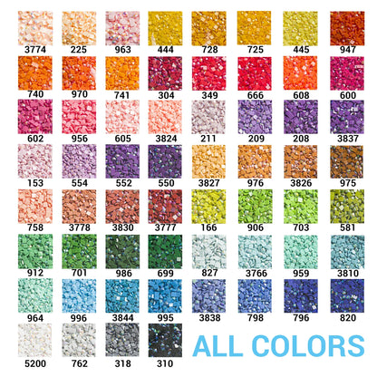 60 Colors Resin AB Diamond Beads – 2.5MM Square Drills for 5D Diamond Painting Accessories