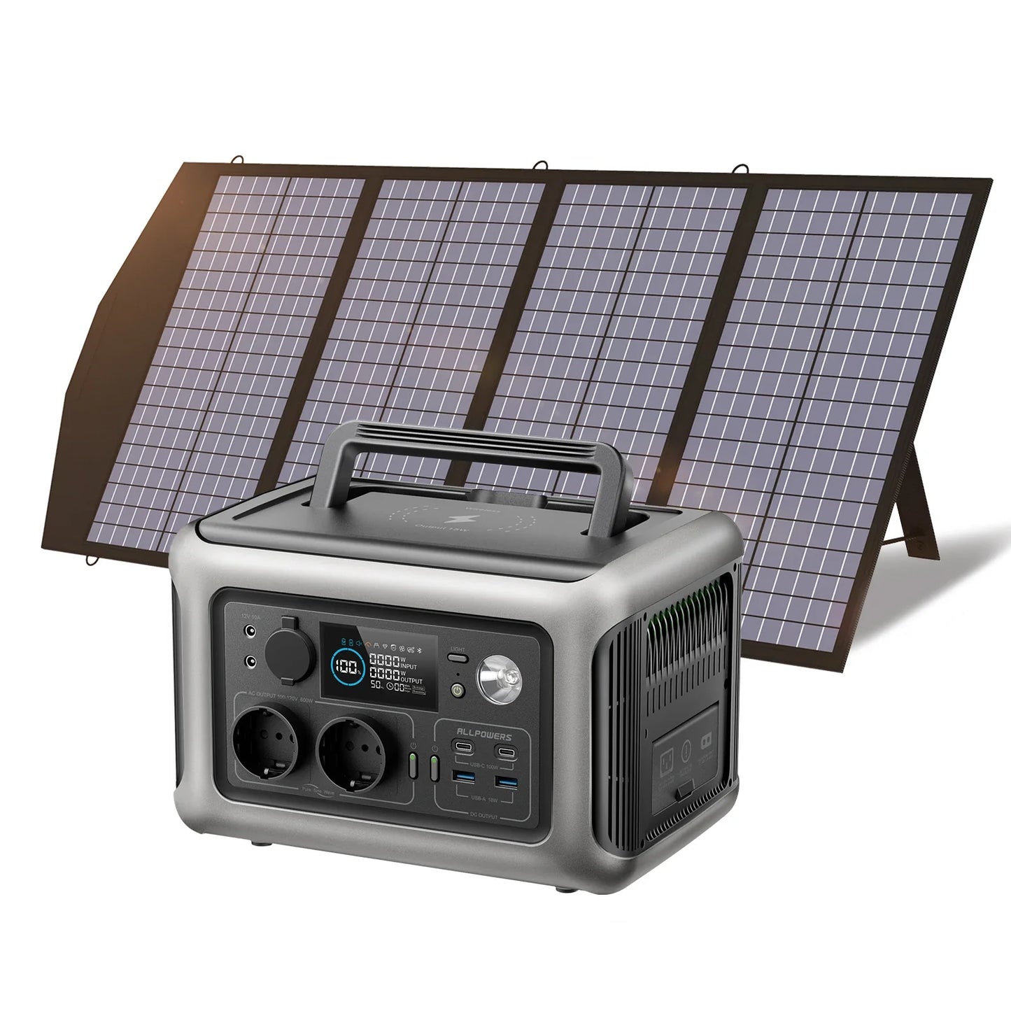 ALLPOWERS R600 Solar Generator - 600W, 299Wh LiFePO4 Portable Power Station with Optional Solar Panel and Solar Charger for Camping