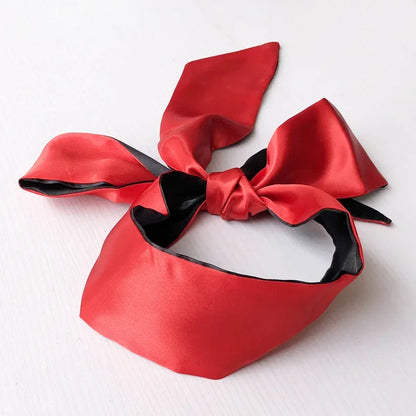 Silk Eye Sleep Mask — Satin Ribbon Blindfold, Cute & Sexy Eye Cover for Women, High-Quality Gift Surprise