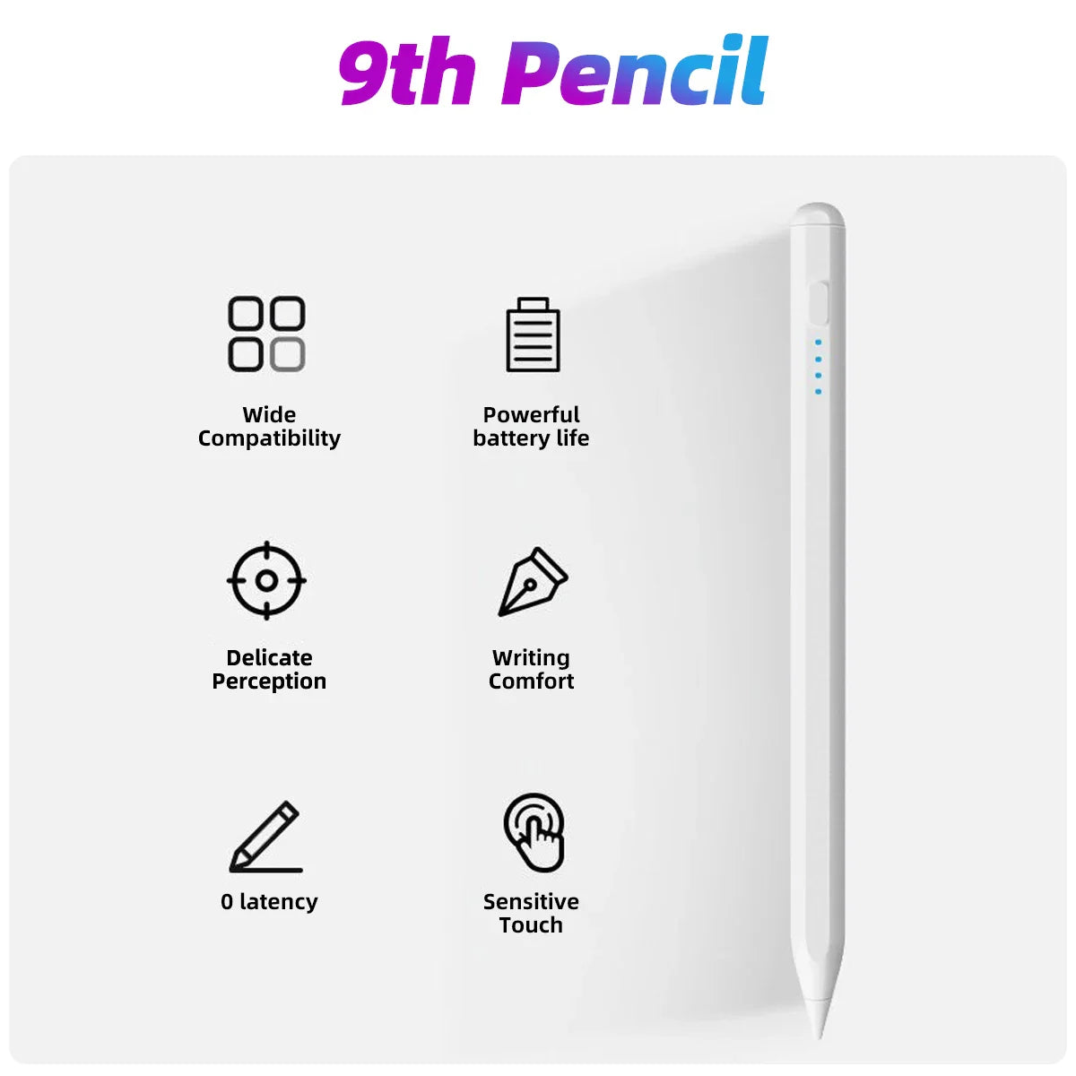 Universal Active Tablet Stylus Pen - Compatible with Apple iPad, Android, Xiaomi, Huawei, and Samsung Touch Screen Devices