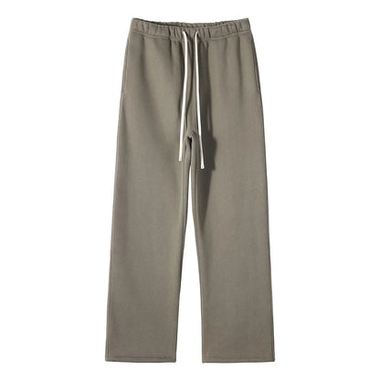 Straight-Lined Solid Color Cashmere Sweatpants – Soft Cozy Lounge Pants