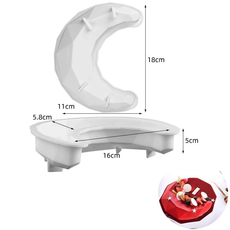 Fruit & Heart Silicone Cake Mold — Geometry Chocolate, Ice Cube, Biscuit & Jelly DIY Baking Set for Pudding & Birthday Gifts