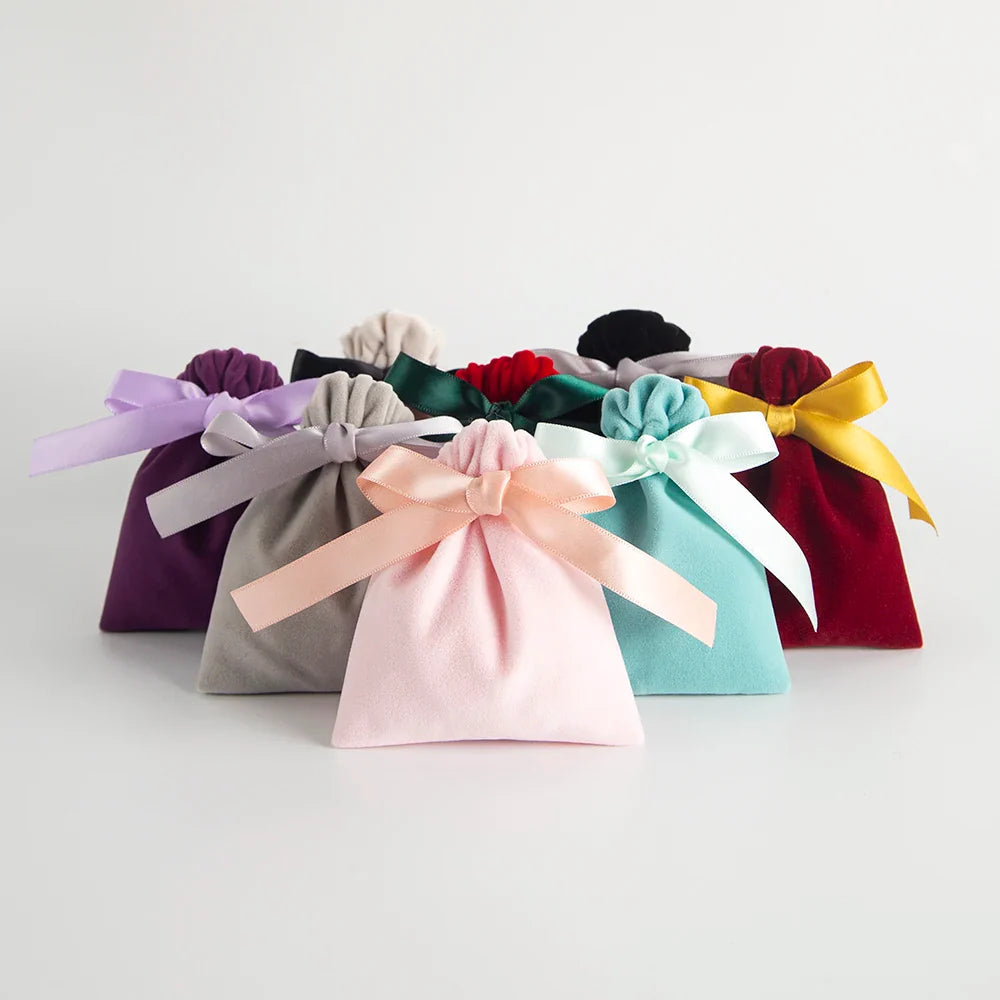 10PCS Purple Velvet Drawstring Bags — Jewelry Gift & Candy Storage Pouches