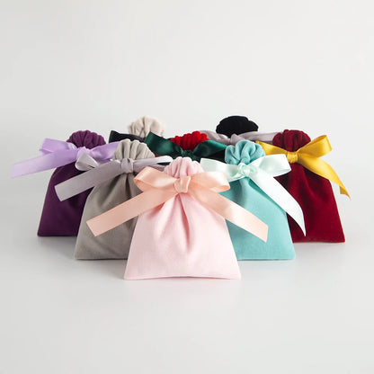 10PCS Purple Velvet Drawstring Bags — Jewelry Gift & Candy Storage Pouches
