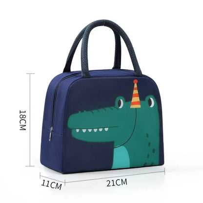 Cartoon Insulated Lunch Bag - Portable Non-Woven Thermal Food Storage Tote