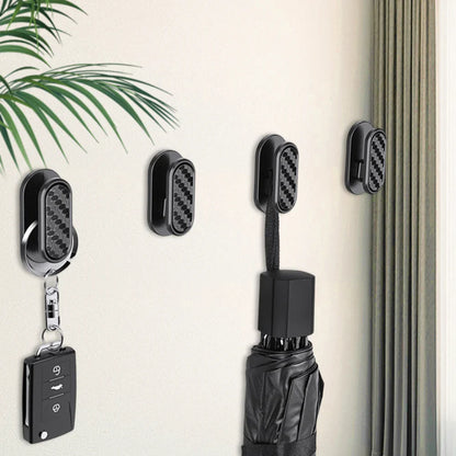 Car Invisible Small Hooks – Carbon Fiber Self-Adhesive Dashboard Wall Hook for USB Cable, Headphones, Keys, Car Interior Organizer