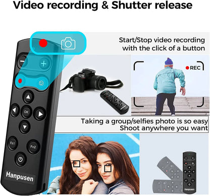 HANPUSEN Bluetooth Wireless Camera Remote for Nikon – Compatible with Zfc, Z30, Z5, Z7II, Z6II, Z50, COOLPIX P1000/P950, A1000, B600, Replacement for ML-L7