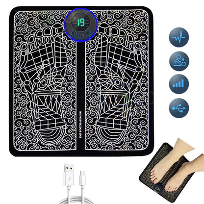 EMS Foot Massager Pad – USB Rechargeable Reflexology Device for Acupoint Massage, Muscle Stimulation, Pain Relief & Improved Circulation