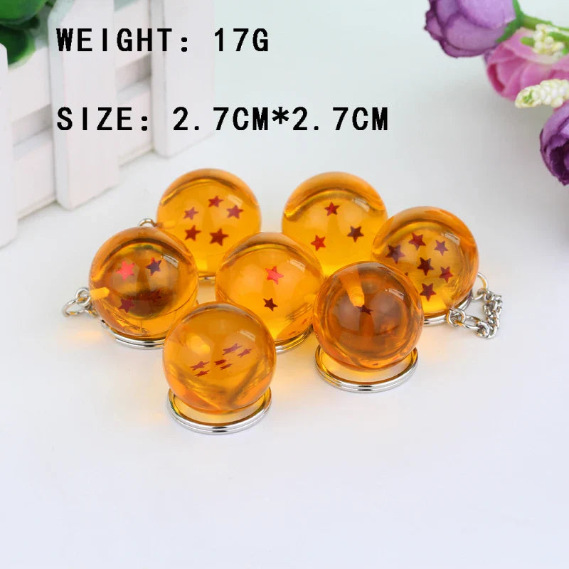 Japanese Anime Dragon Ball Z Stars Keychain Figures – Series 1-7 Pendant Toy Car Keyring, Cosplay Party Gift
