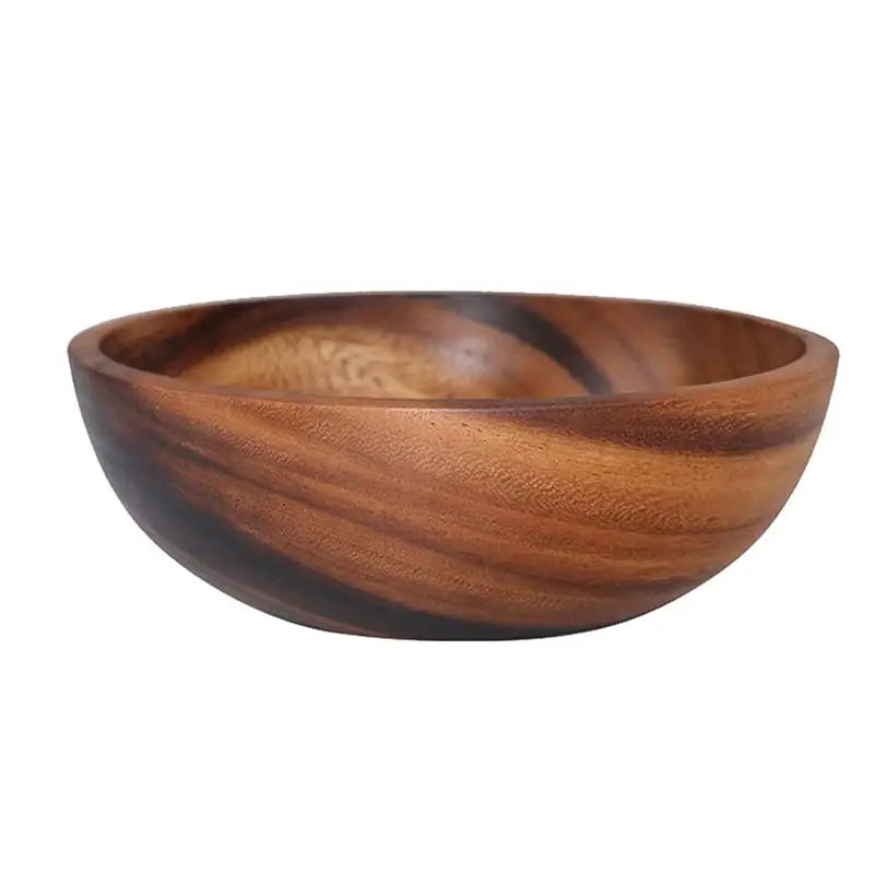 Natural Wooden Kitchen Bowl – Household Fruit & Salad Bowl with Wooden Utensils for Home & Restaurant